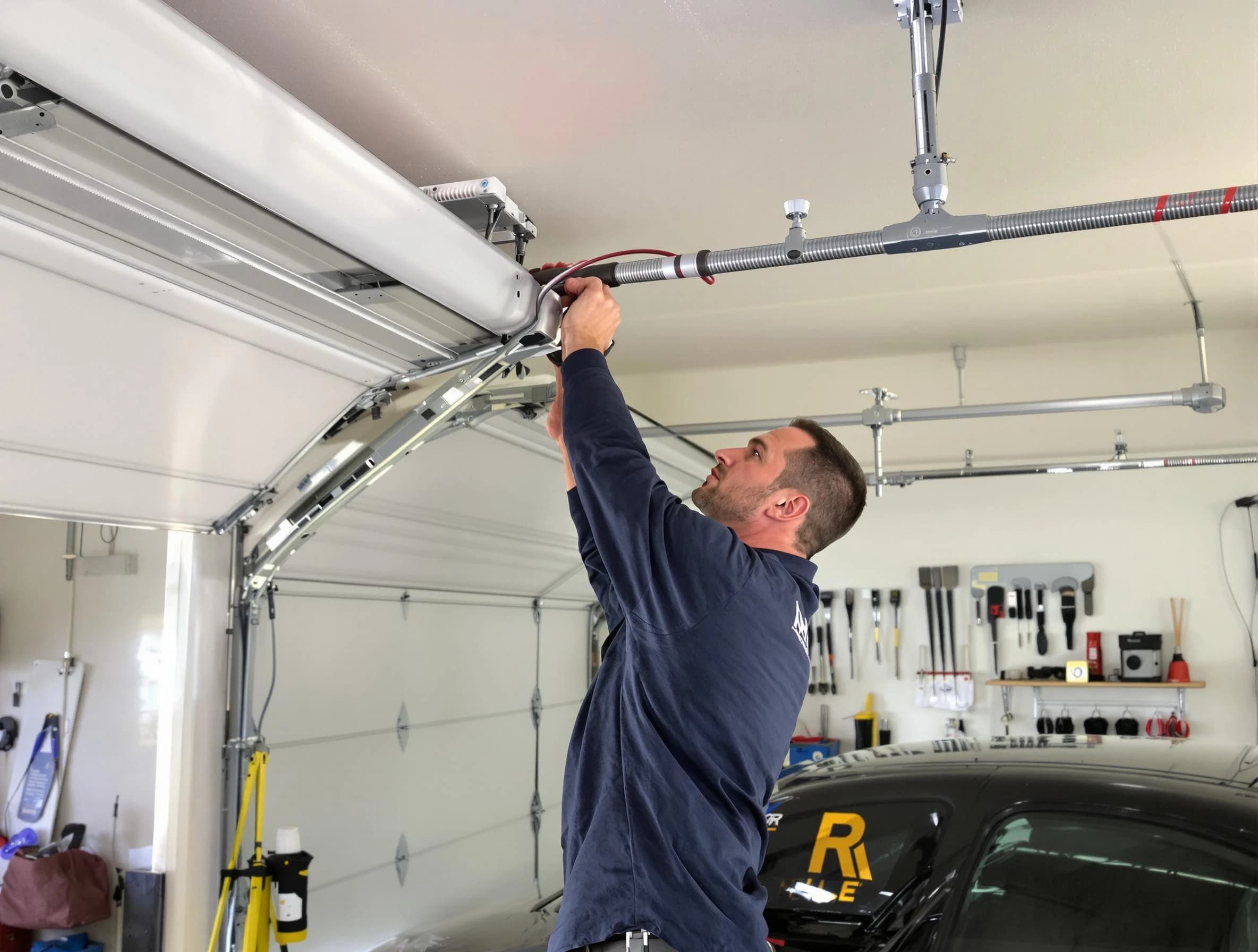 Marlborough Garage Door Repair technician performing garage door cable repair in Marlborough