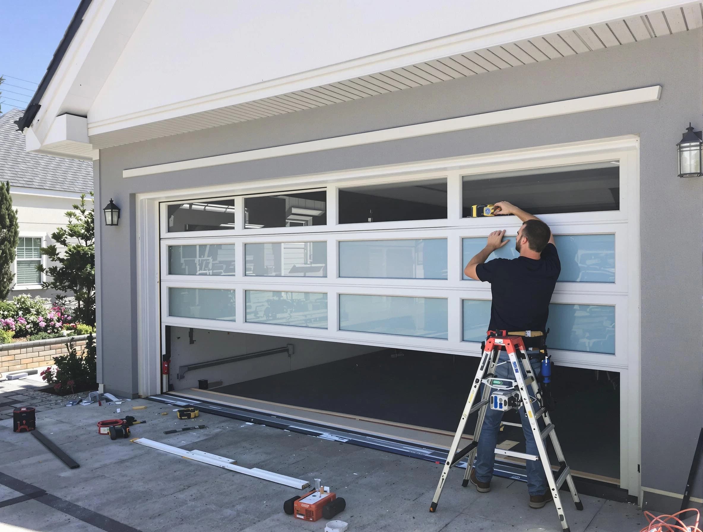 Marlborough Garage Door Repair team performing garage door replacement in Marlborough