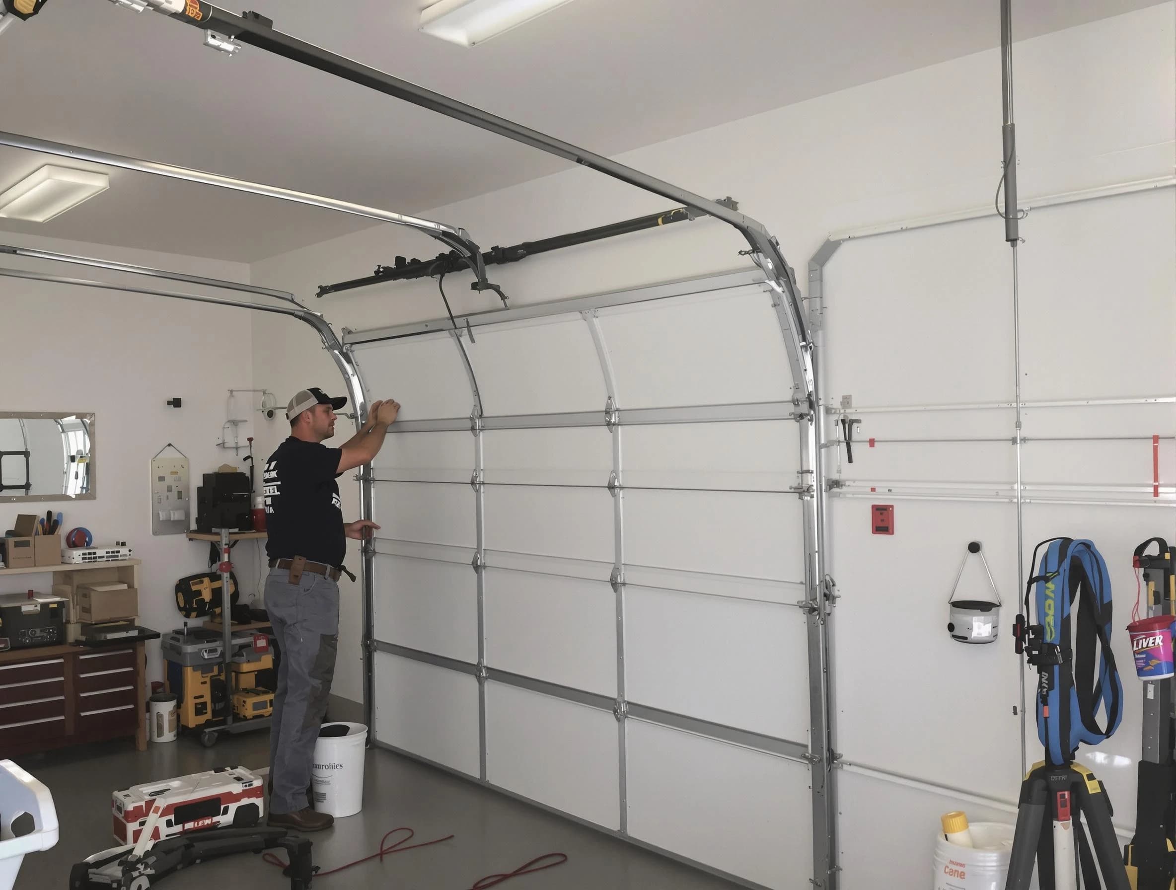 Marlborough Garage Door Repair team installing new garage door in Marlborough