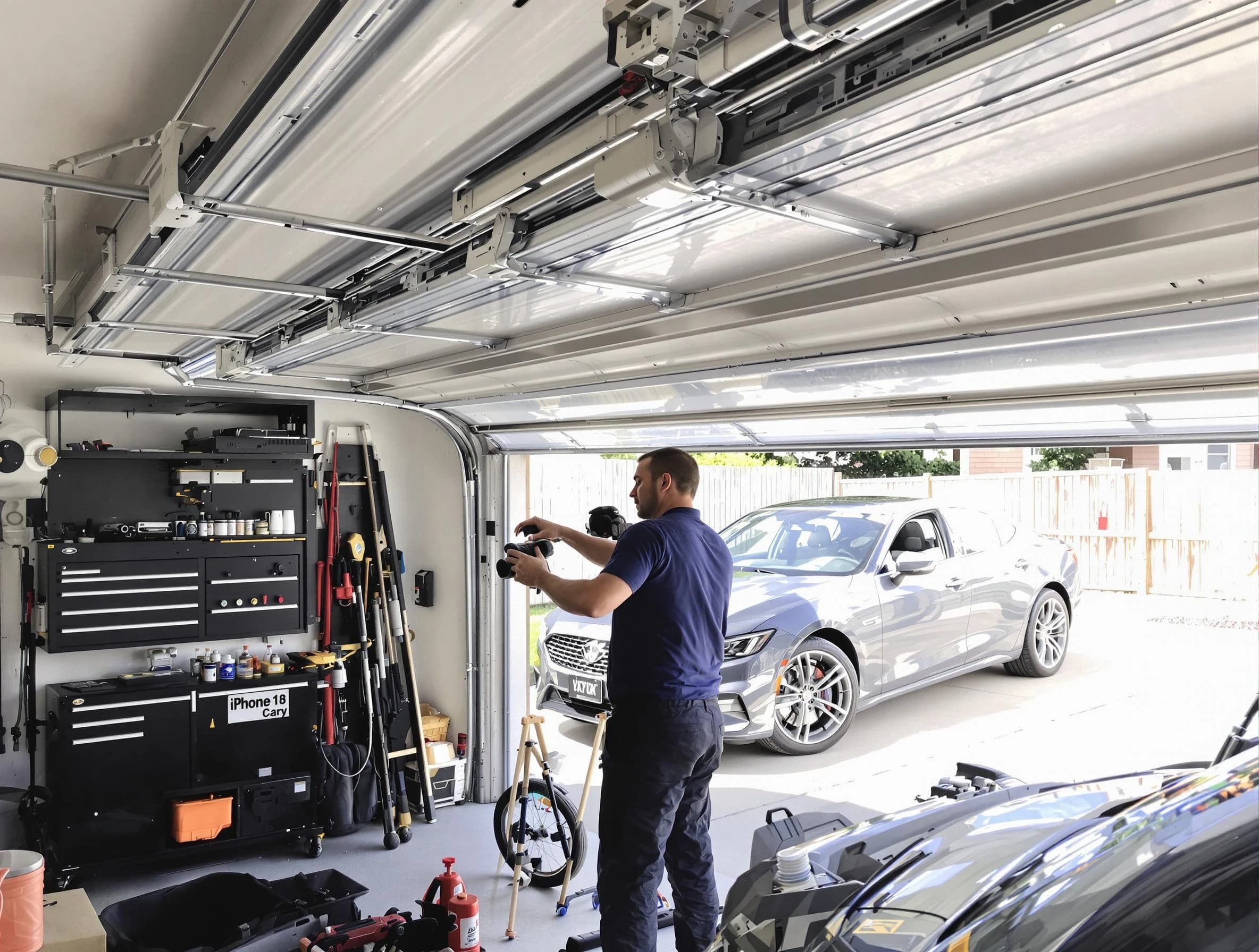 Marlborough Garage Door Repair technician fixing noisy garage door in Marlborough