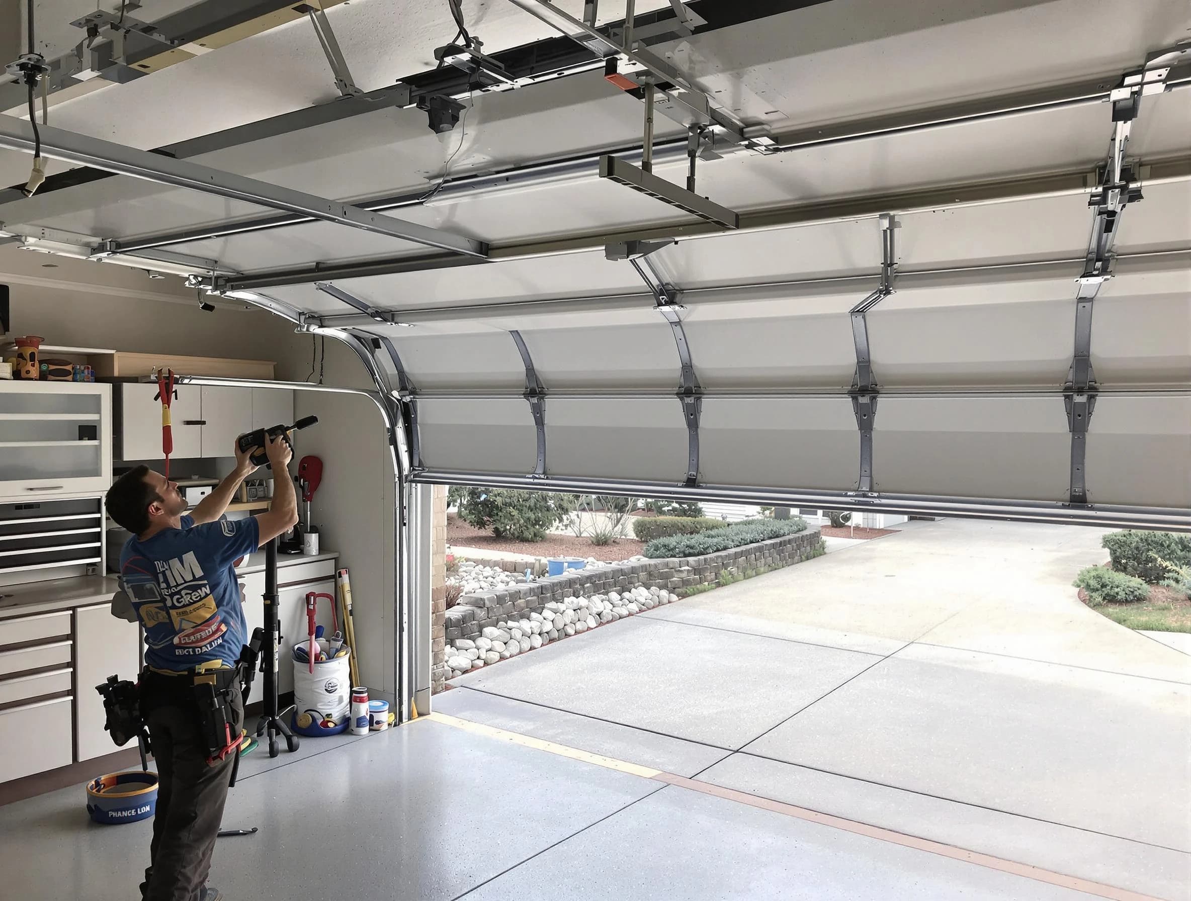 Garage door track repair service by Marlborough Garage Door Repair in Marlborough