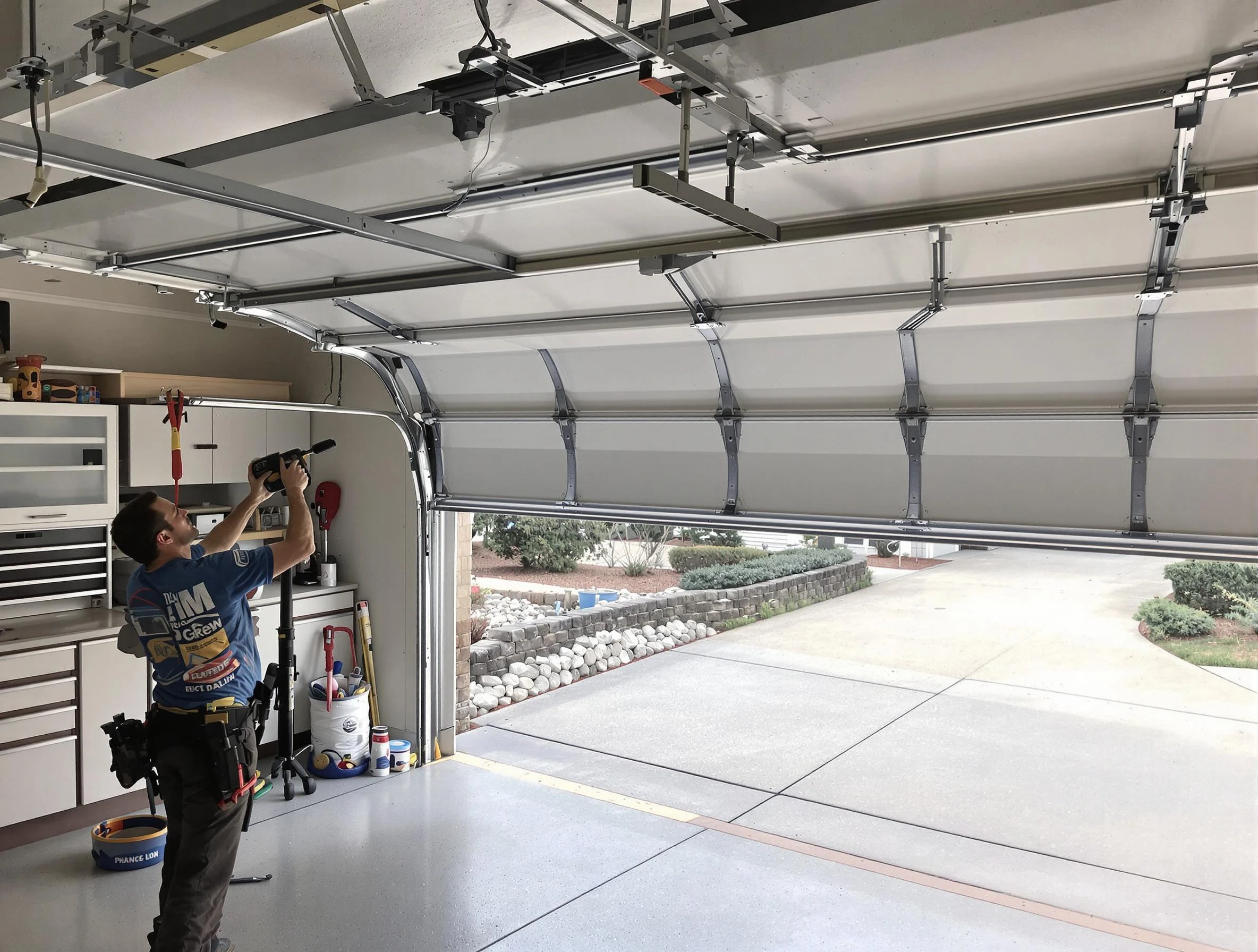 Garage door track repair service by Marlborough Garage Door Repair in Marlborough